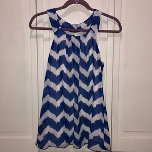 Blue and white blouse